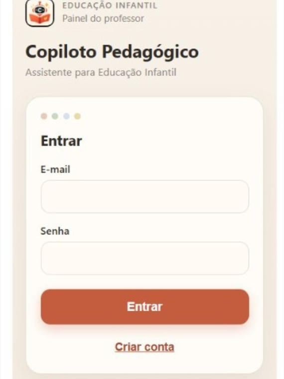 Tela inicial da extensão
